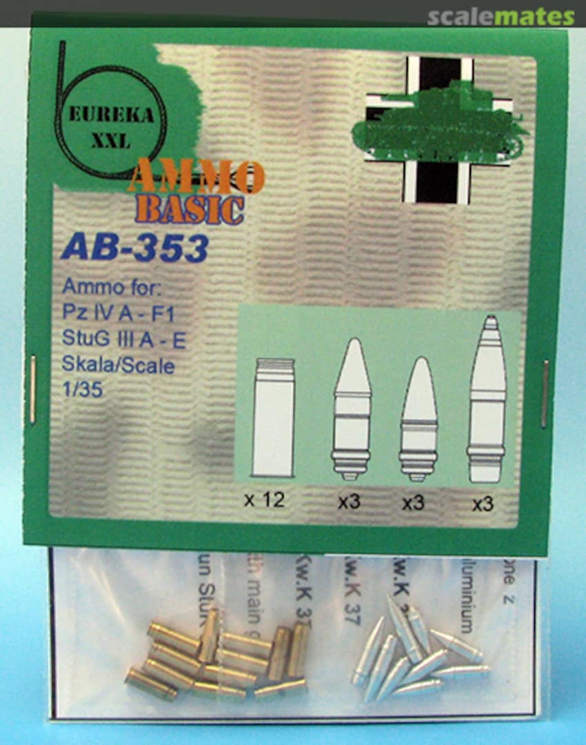 Boxart Ammo for Pz. IV A-F1; Stug III A-E AB-353 Eureka XXL Boxart Ammo for Pz. IV A-F1; Stug III A-E AB-353 Eureka XXL