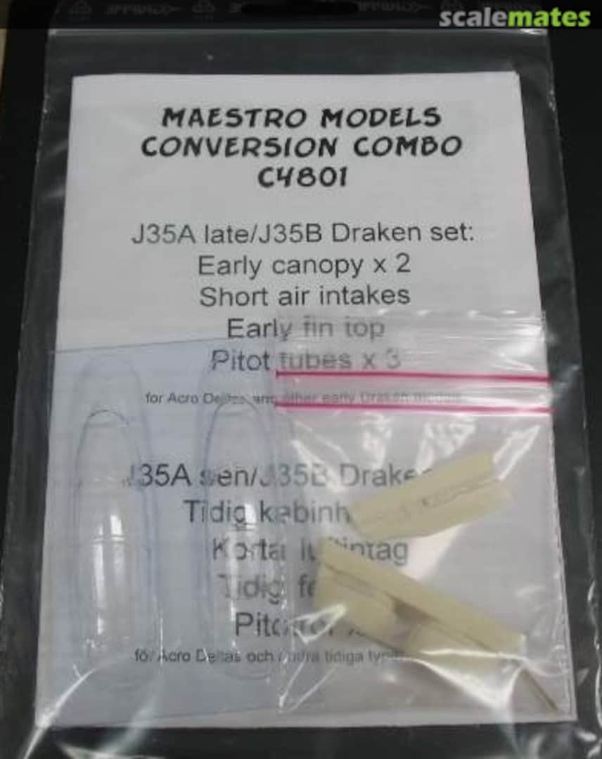 Boxart Conversions Combo - J35A Late / J35B Draken Set C4801 Maestro Models Boxart Conversions Combo - J35A Late / J35B Draken Set C4801 Maestro Models