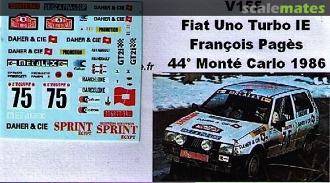 Boxart Fiat Uno Turbo "SPRINT EGYPT" V155 Virate Miniature Boxart Fiat Uno Turbo "SPRINT EGYPT" V155 Virate Miniature