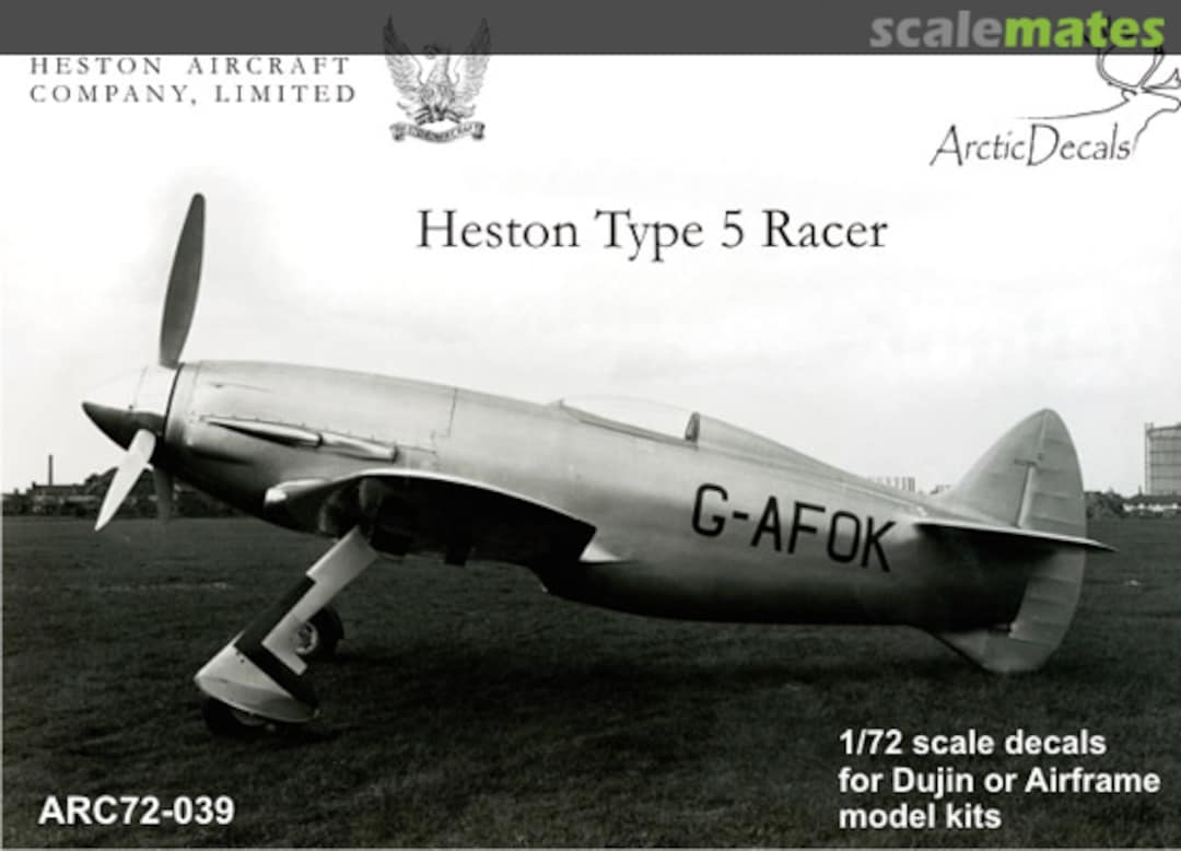 Boxart Heston Type 5 Racer 72-039 Arctic Decals Boxart Heston Type 5 Racer 72-039 Arctic Decals