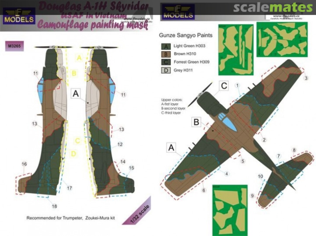 Boxart Douglas A-1H Skyraider USAF in Vietnam M3265 LF Models Boxart Douglas A-1H Skyraider USAF in Vietnam M3265 LF Models
