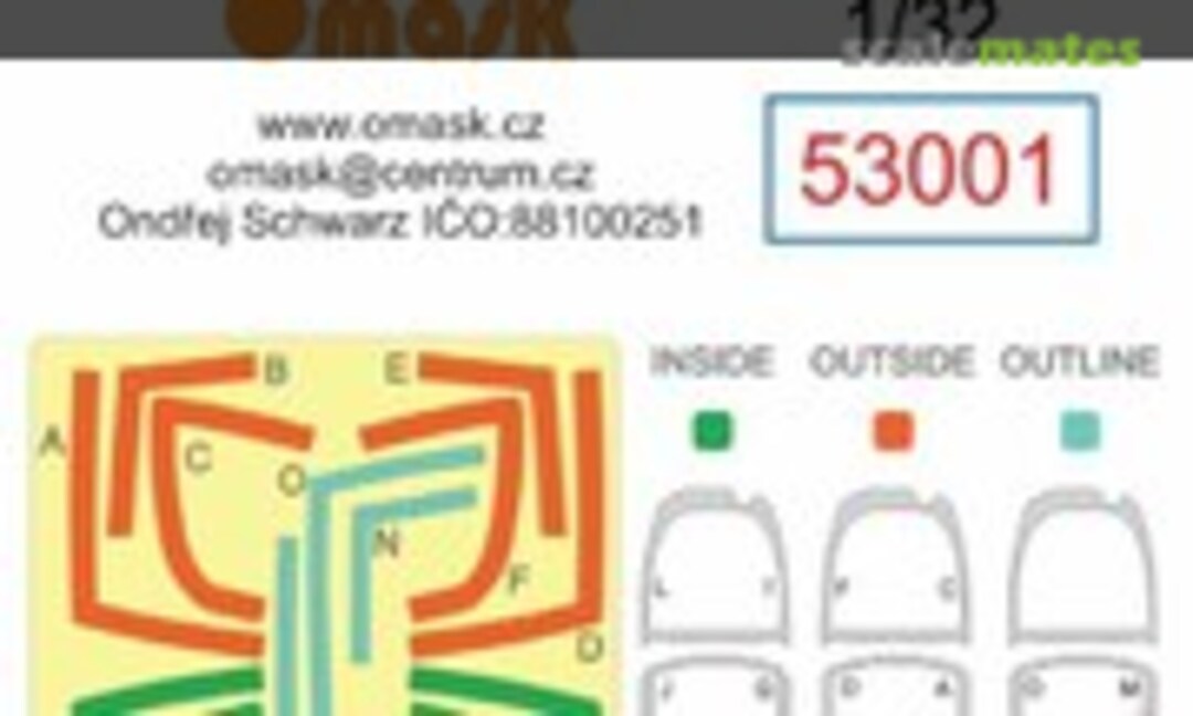1:32 MiG-29 SMT canopy mask (Omask 53001) 53001
