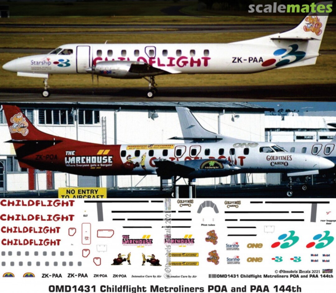 Boxart Childflight Metroliners POA and PAA OMD1431 Oldmodels Decals Boxart Childflight Metroliners POA and PAA OMD1431 Oldmodels Decals