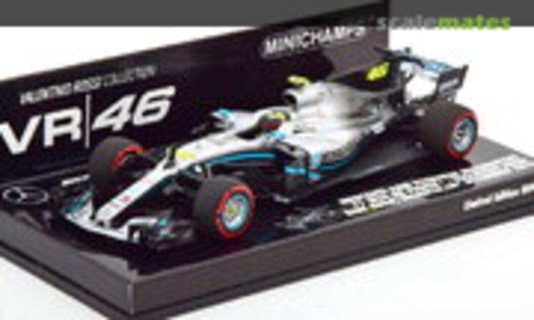 1:43 Mercedes-AMG Petronas Motorsport F1 W08 EQ Power+ Valentino Rossi Ride Swap, Valencia, 10th December 2019 (Minichamps 410191746)