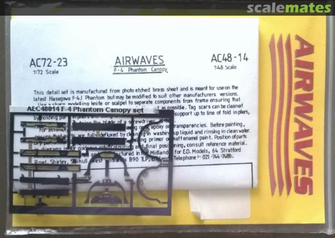 Boxart F-4 Phantom II - Canopy AC48-14 Airwaves Boxart F-4 Phantom II - Canopy AC48-14 Airwaves