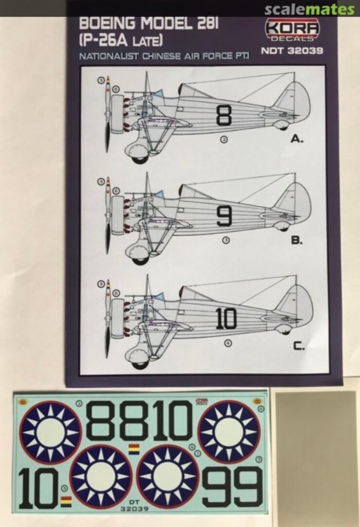 Boxart Boeing Model 281 (P-26A late) NDT32039 Kora Models Boxart Boeing Model 281 (P-26A late) NDT32039 Kora Models
