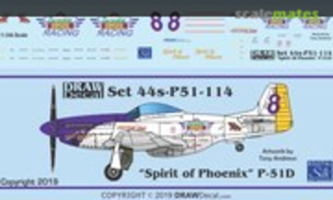 1:144 “Spirit of Phoenix” P-51D (Draw Decal 44-P51-114) 44-P51-114