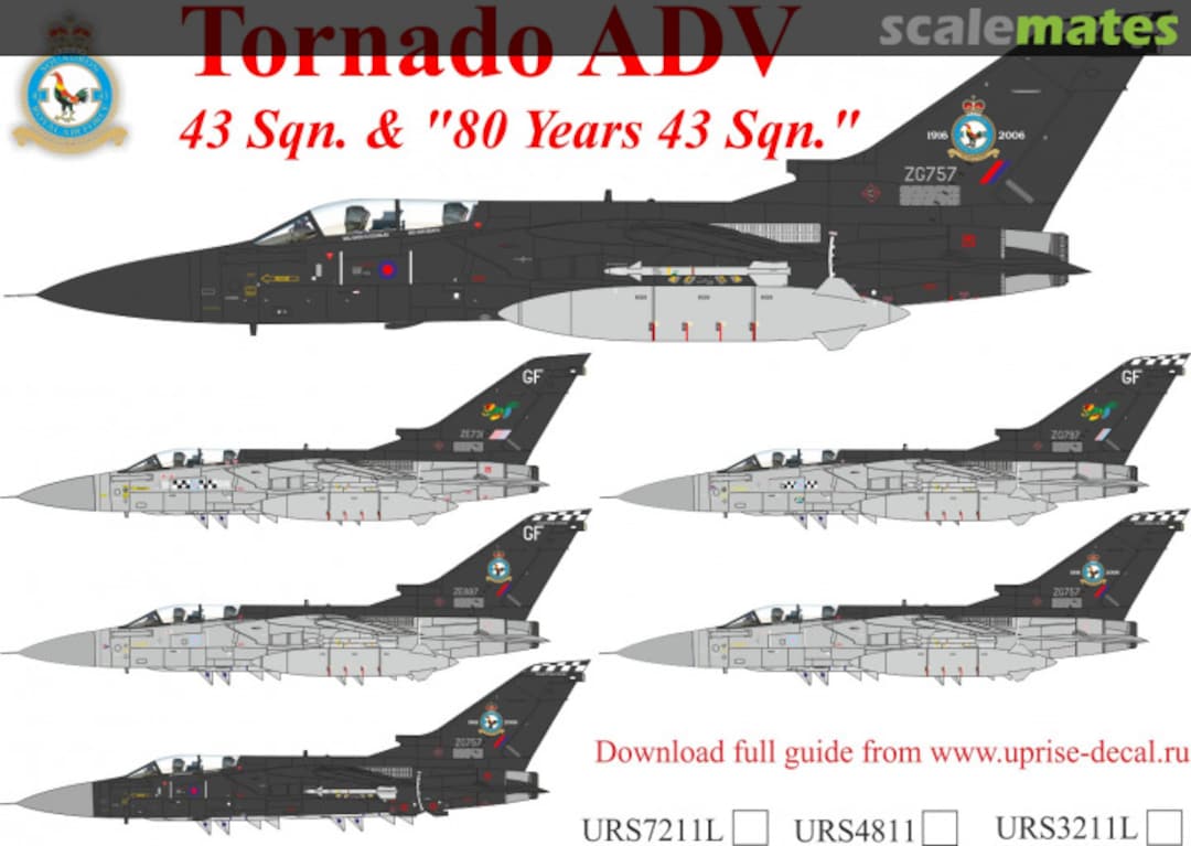 Boxart Tornado ADV 43 Sqn & "80 Years 43 Sqn", without stencils URS7211L UpRise Decal Boxart Tornado ADV 43 Sqn & "80 Years 43 Sqn", without stencils URS7211L UpRise Decal