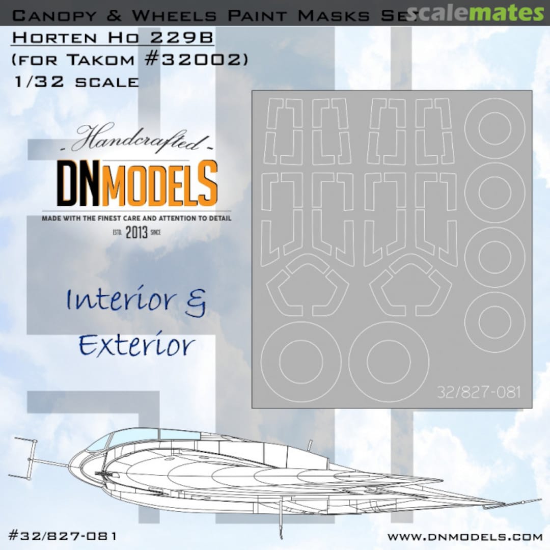 Boxart Horten Ho 229B Canopy & Wheels Paint Masks Set 32/827-081 DN Models
