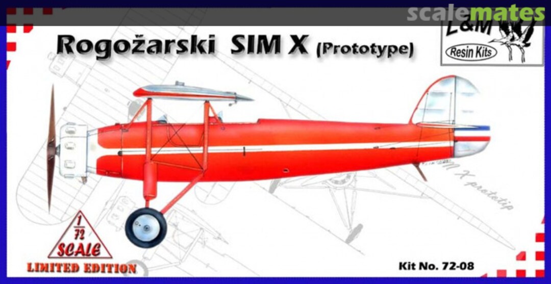 Boxart Rogožarski SIM X (Prototype) 72-08 L&M Resin Kits