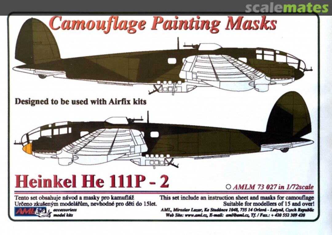 Boxart Heinkel He 111P-2 Camouflage Painting Mask AMLM 73 027 AML Boxart Heinkel He 111P-2 Camouflage Painting Mask AMLM 73 027 AML