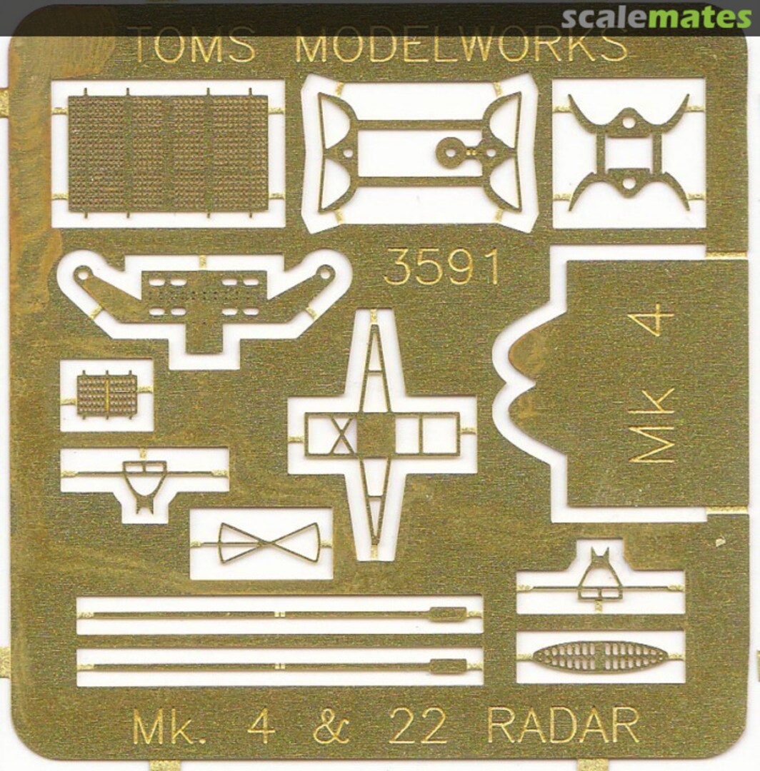 Boxart USN Mk 4 & 22 radar antenna 3591 Tom's Modelworks