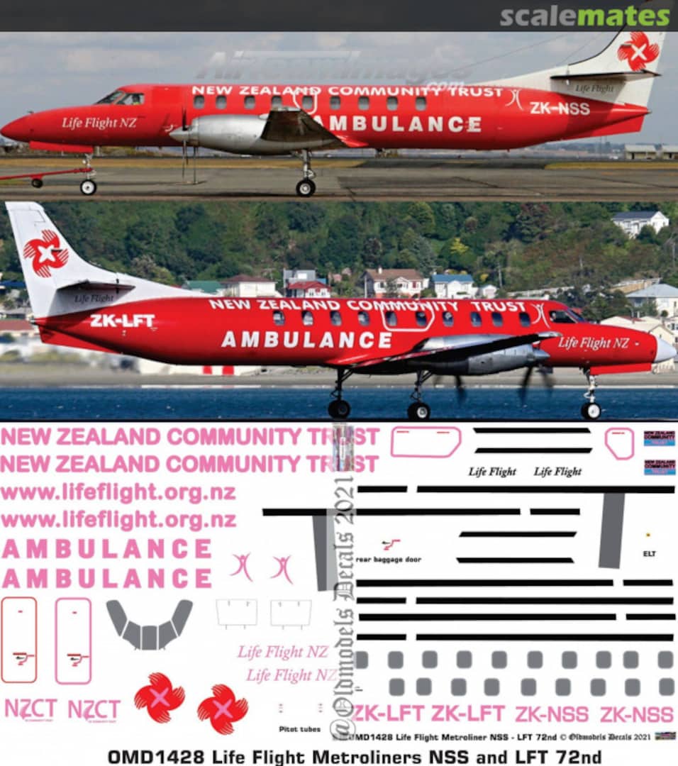 Boxart Life Flight Metroliners NSS and LFT OMD1428 Oldmodels Decals Boxart Life Flight Metroliners NSS and LFT OMD1428 Oldmodels Decals