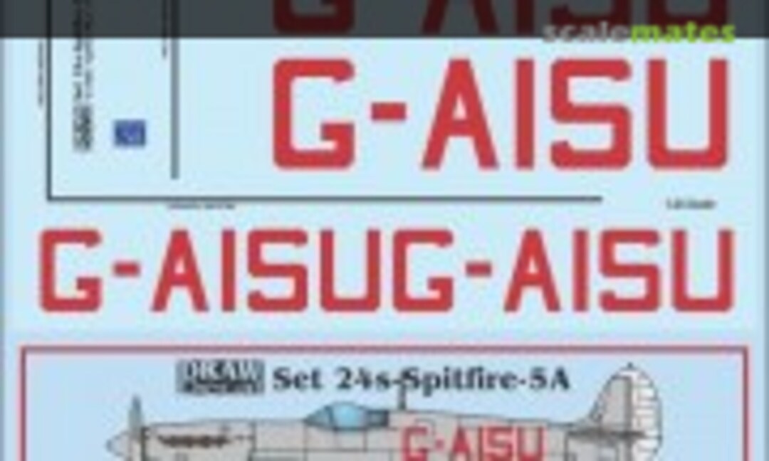 1:24 Spitfire Mk. V G-AISU 1947 (Draw Decal 24-Spitfire-5A) 24-Spitfire-5A