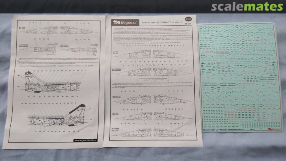 Boxart MiG-25 Foxbat Stencils - Decals 48-011 Begemot Boxart MiG-25 Foxbat Stencils - Decals 48-011 Begemot