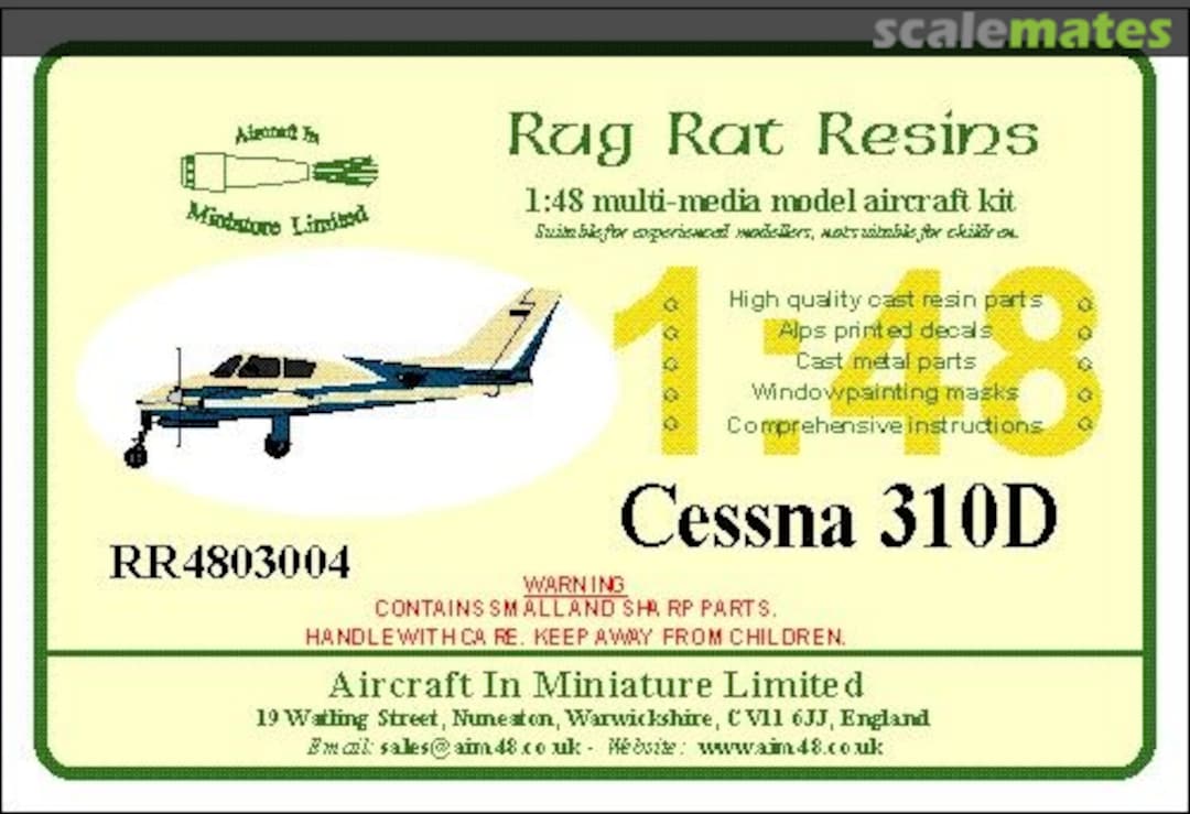 Boxart Cessna 310D RR4803004 Aircraft In Miniature Ltd Boxart Cessna 310D RR4803004 Aircraft In Miniature Ltd