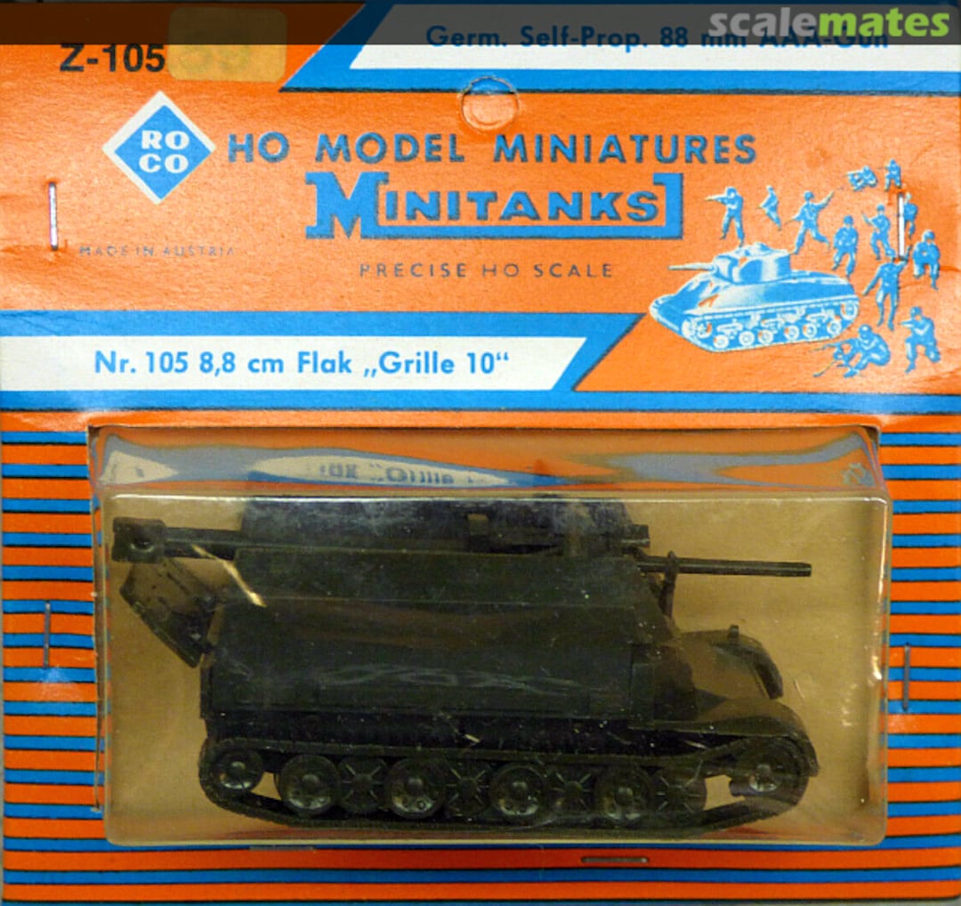 Boxart Germ. Self-Prop. 88 mm AAA-Gun Z-105 Roco Minitanks Boxart Germ. Self-Prop. 88 mm AAA-Gun Z-105 Roco Minitanks
