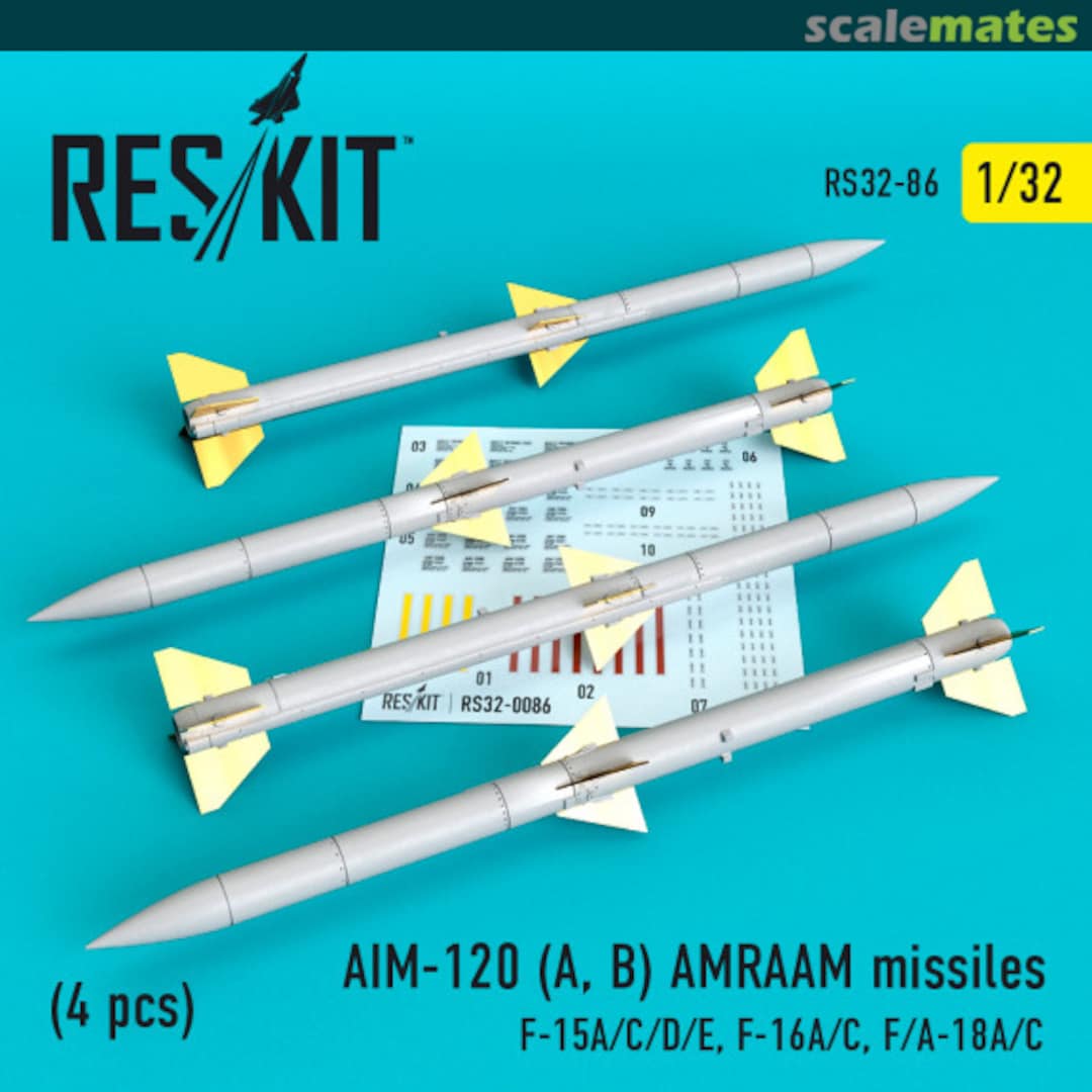 Boxart AIM-120 (A, B) AMRAAM missiles RS32-0086 ResKit Boxart AIM-120 (A, B) AMRAAM missiles RS32-0086 ResKit