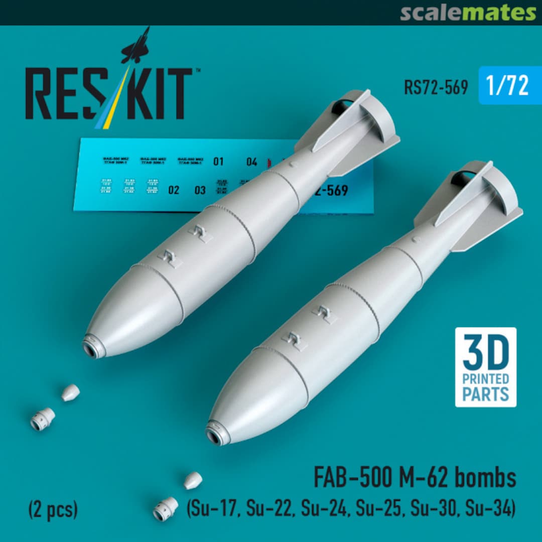 Boxart FAB-500 M-62 bombs RS72-569 ResKit Boxart FAB-500 M-62 bombs RS72-569 ResKit