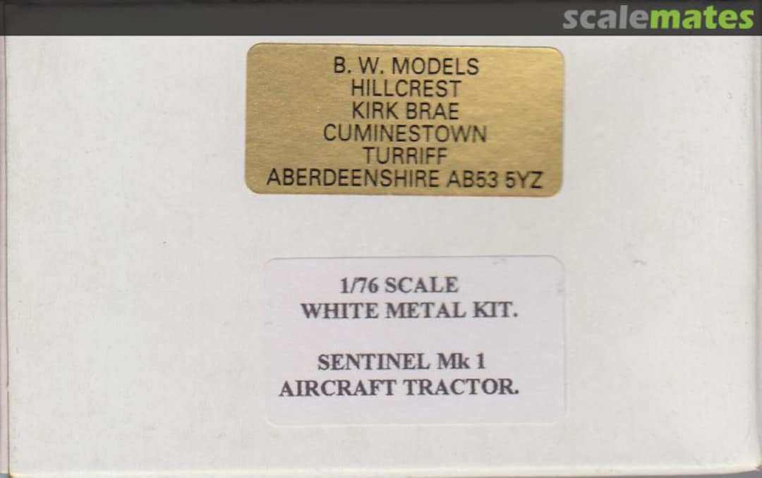 Boxart Sentinel Mk1 Aircraft Tractor B.W. Models Boxart Sentinel Mk1 Aircraft Tractor B.W. Models
