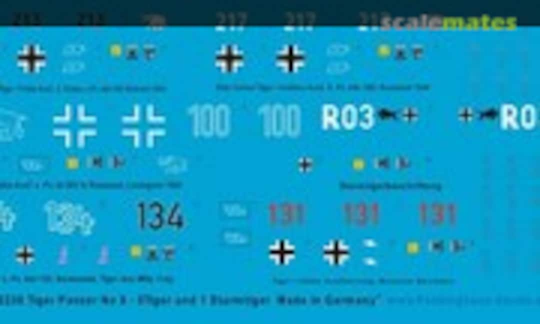 1:72 Tiger tanks N° 6 - 5 Tiger tanks and 1 Sturmtiger (Peddinghaus-Decals 72 3236) 72 3236