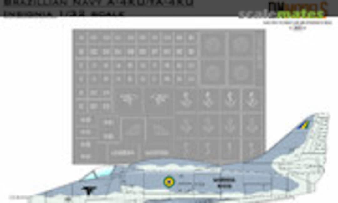 1:32 Brazilian MARINHA A-4KU/TA-4KU Skyhawk Insignia & Numbers Paint Mask Set (DN Models 32/827-020) 32/827-020