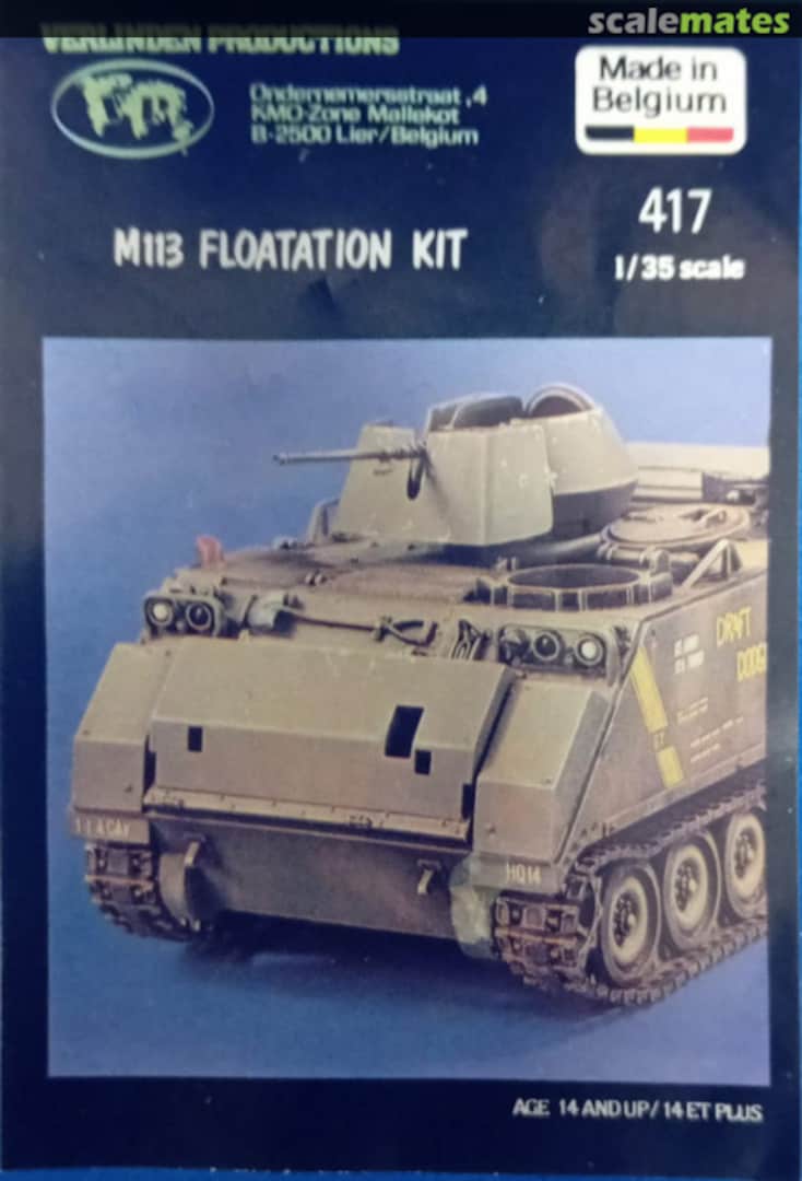 Boxart M113 Floatation Kit 417 Verlinden Productions Boxart M113 Floatation Kit 417 Verlinden Productions