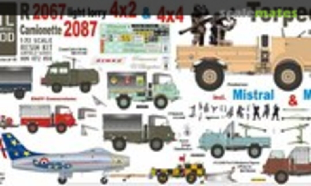 1:72 Renault 2067 & 87 Fourgon Light Lorry Torpedo 4x2 & 4x4 (Mil Mod MM 072 059) MM 072 059