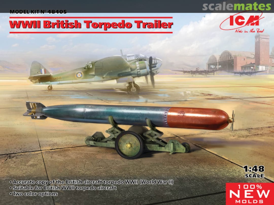 Boxart WWII British Torpedo and Trailer 48405 ICM Boxart WWII British Torpedo and Trailer 48405 ICM