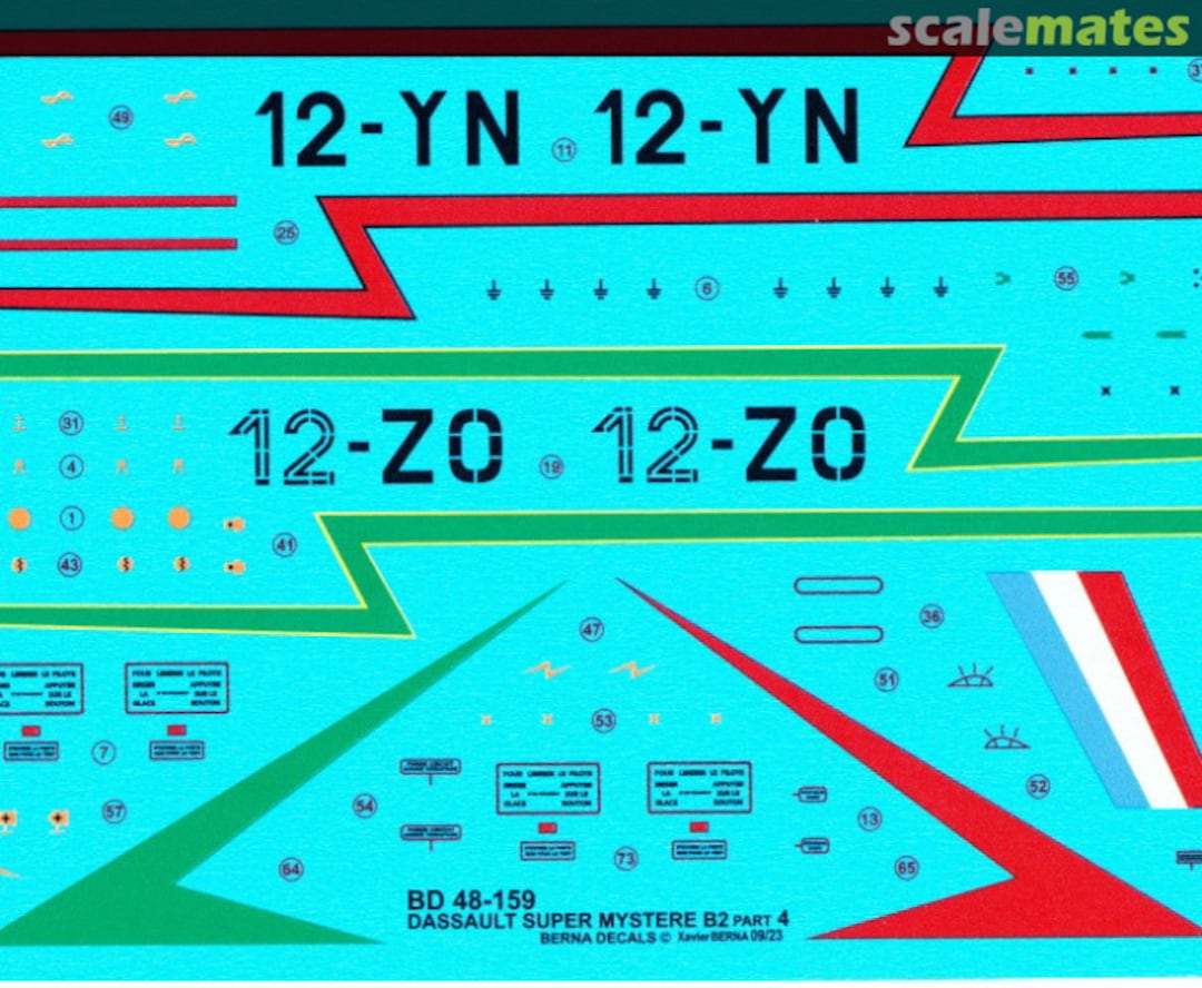 Boxart Dassault Super Mystère B2 BD 48-159 Berna Decals Boxart Dassault Super Mystère B2 BD 48-159 Berna Decals