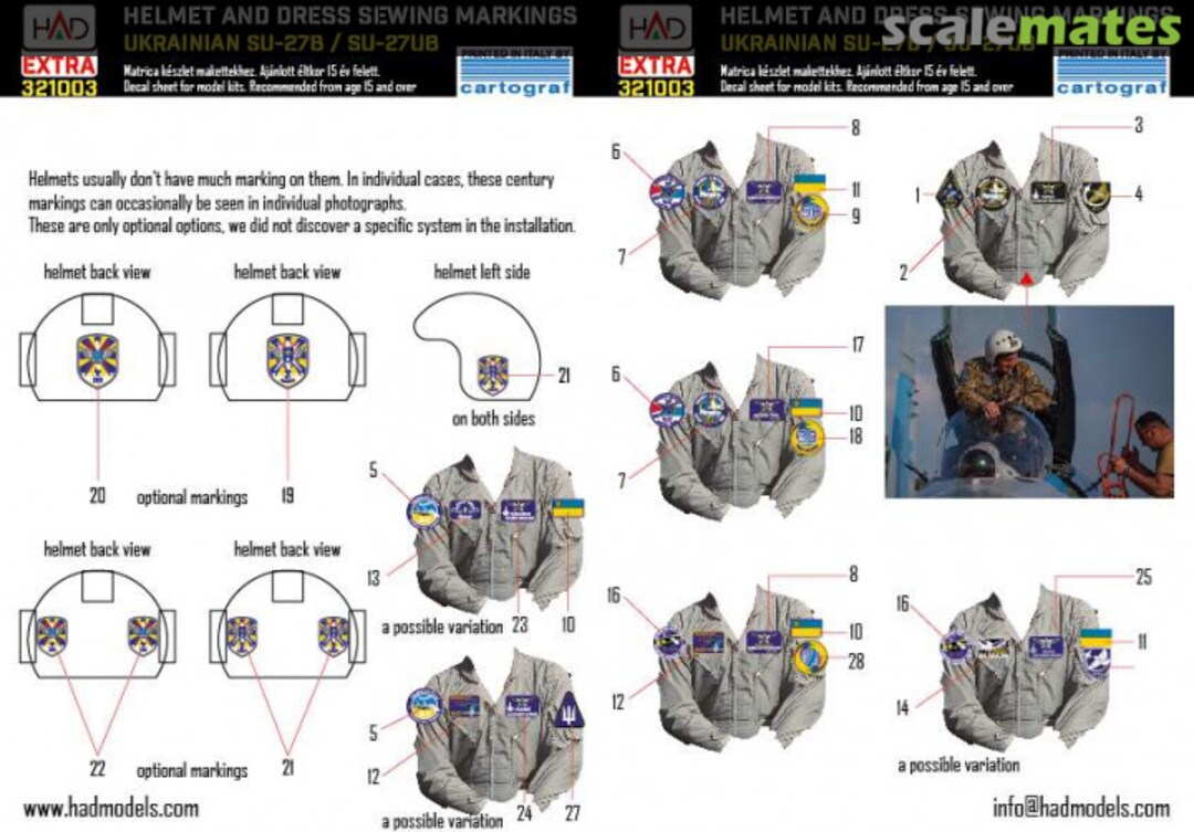 Boxart Ukrainian Su-27B/UB sewing patches and Helmet markings decal sheet E321003 HADmodels Boxart Ukrainian Su-27B/UB sewing patches and Helmet markings decal sheet E321003 HADmodels