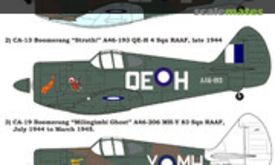 1:48 CAC Boomerang, RAAF, WWII (Aussie Decals A48049) A48049