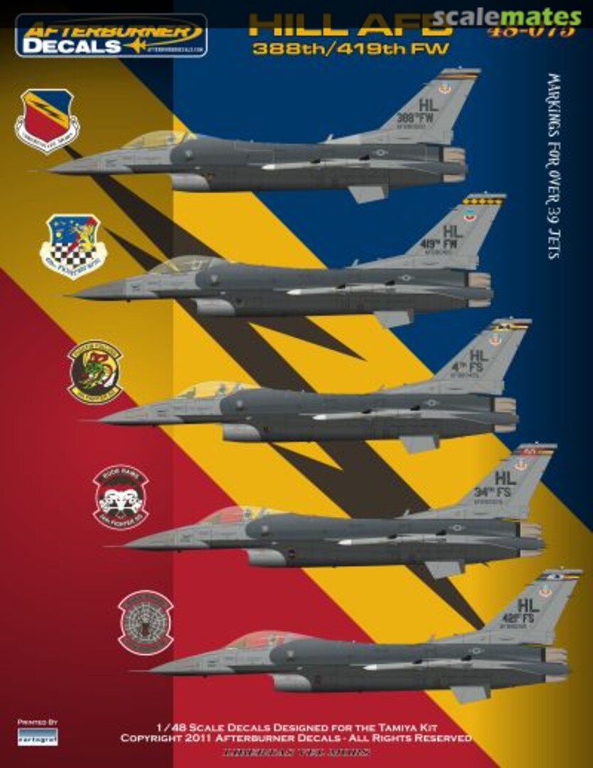 Boxart Hill AFB 388th/419th FW 48-075 Afterburner Decals Boxart Hill AFB 388th/419th FW 48-075 Afterburner Decals