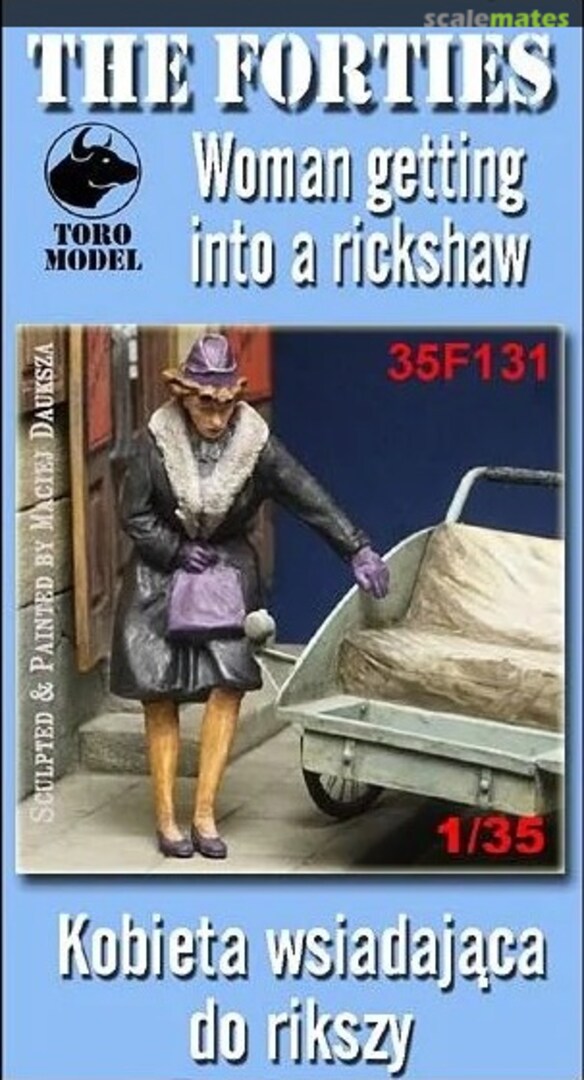 Boxart Woman Getting into a Rickshaw, 1940s 35F131 ToRo Model Boxart Woman Getting into a Rickshaw, 1940s 35F131 ToRo Model