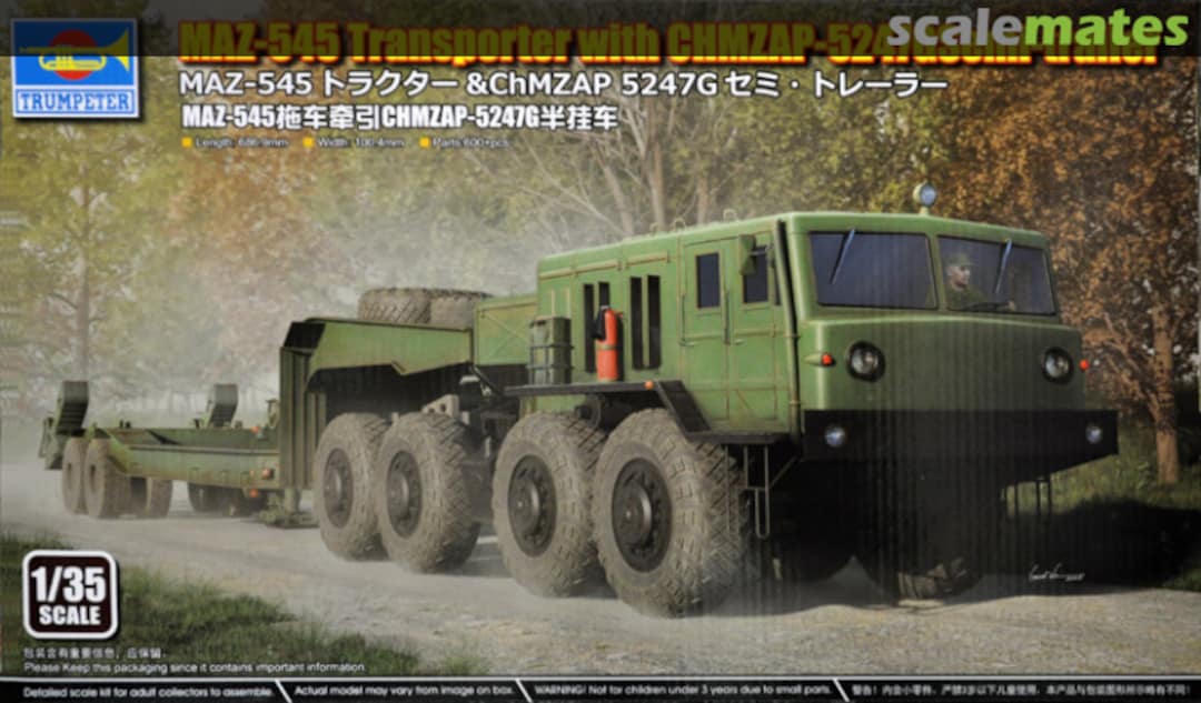 Boxart MAZ-545 Transporter with CHMZAP-5247G Semi-trailer 01089 Trumpeter Boxart MAZ-545 Transporter with CHMZAP-5247G Semi-trailer 01089 Trumpeter