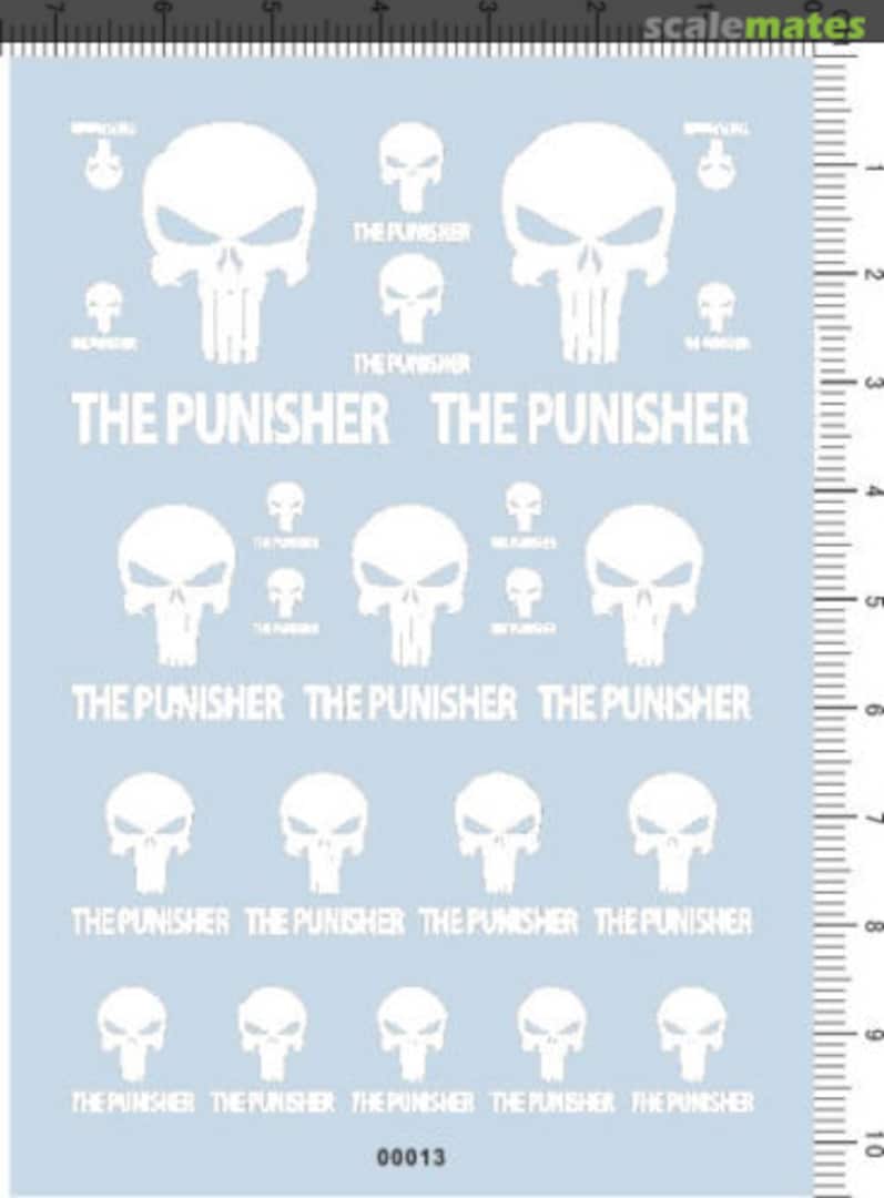 Boxart Decals the punisher (white) for different scales 00013 (white) Easy Decal Boxart Decals the punisher (white) for different scales 00013 (white) Easy Decal