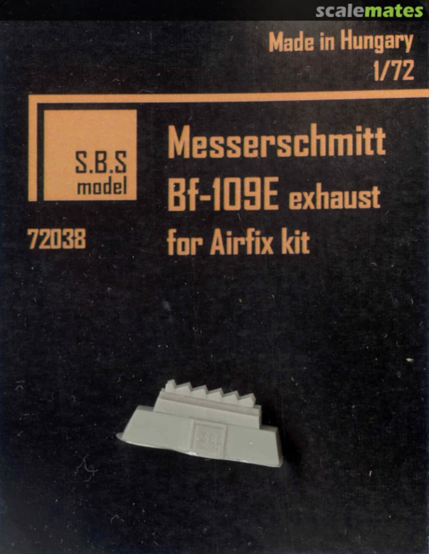 Boxart Messerschmitt Bf-109E exhaust 72038 SBS Model Boxart Messerschmitt Bf-109E exhaust 72038 SBS Model