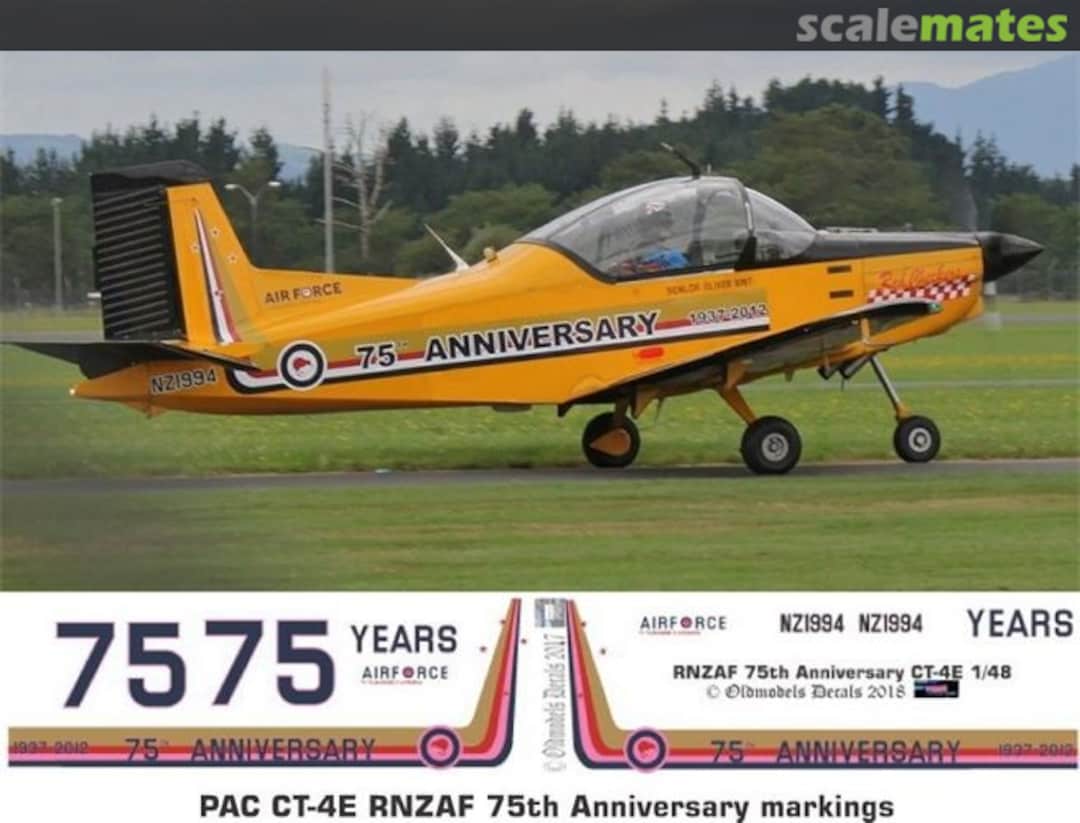 Boxart RNZAF PAC CT-4E 75th Anniversary markings OMD0376 Oldmodels Decals