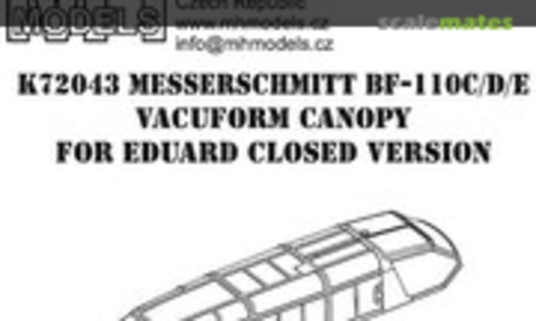 1:72 Messerschmitt Bf-110C/D/E Vacuform Canopy (MH Models K72043) K72043