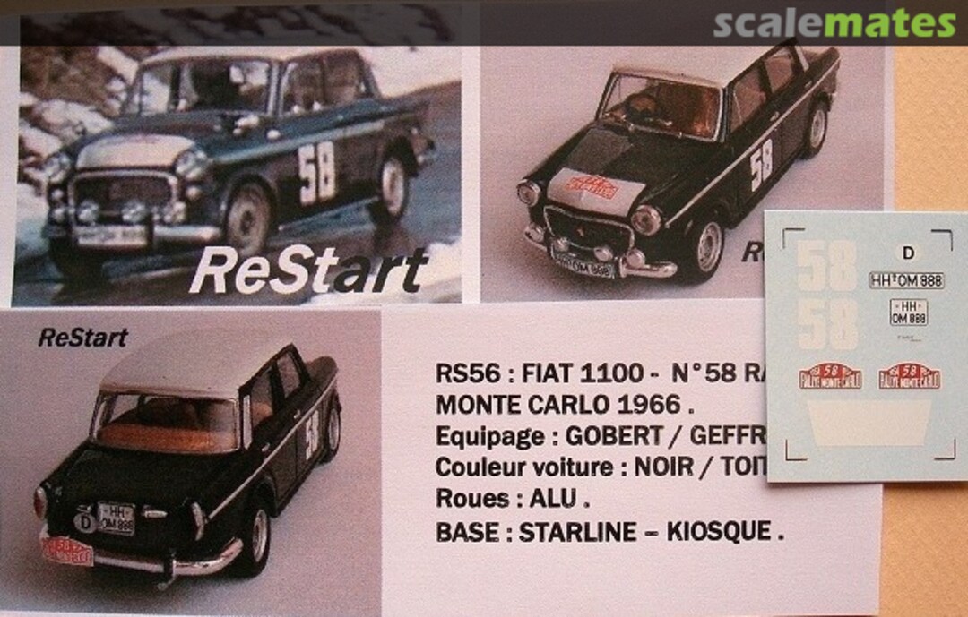 Boxart Fiat 1100 (HH-OM 888) RS56 ReStart Boxart Fiat 1100 (HH-OM 888) RS56 ReStart