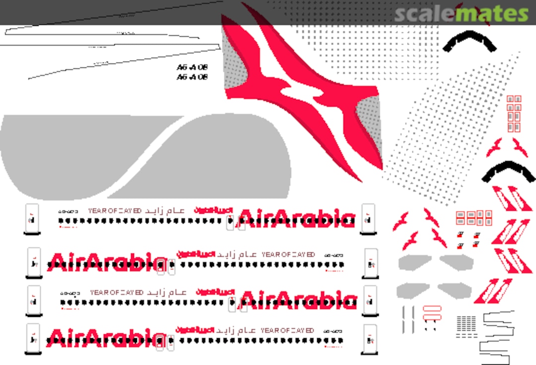Boxart Air Arabia A320 Year of Zayed Livery Decals A6-AOS Sanad Decals Boxart Air Arabia A320 Year of Zayed Livery Decals A6-AOS Sanad Decals