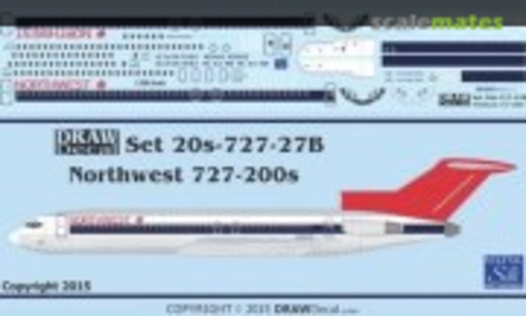 1:200 Northwest 727-200s (Draw Decal 20-727-27B) 20-727-27B