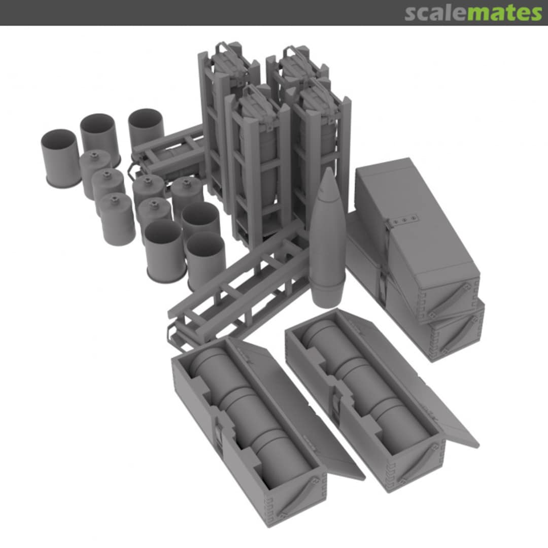 Boxart German 105 mm Ammo cases and shell HDM35258 HD Models Boxart German 105 mm Ammo cases and shell HDM35258 HD Models