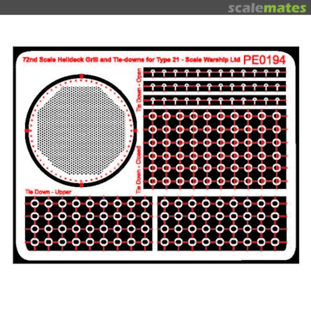 Boxart Helideck Grill and Tiedowns HelideckGrill72T21 Scalewarship