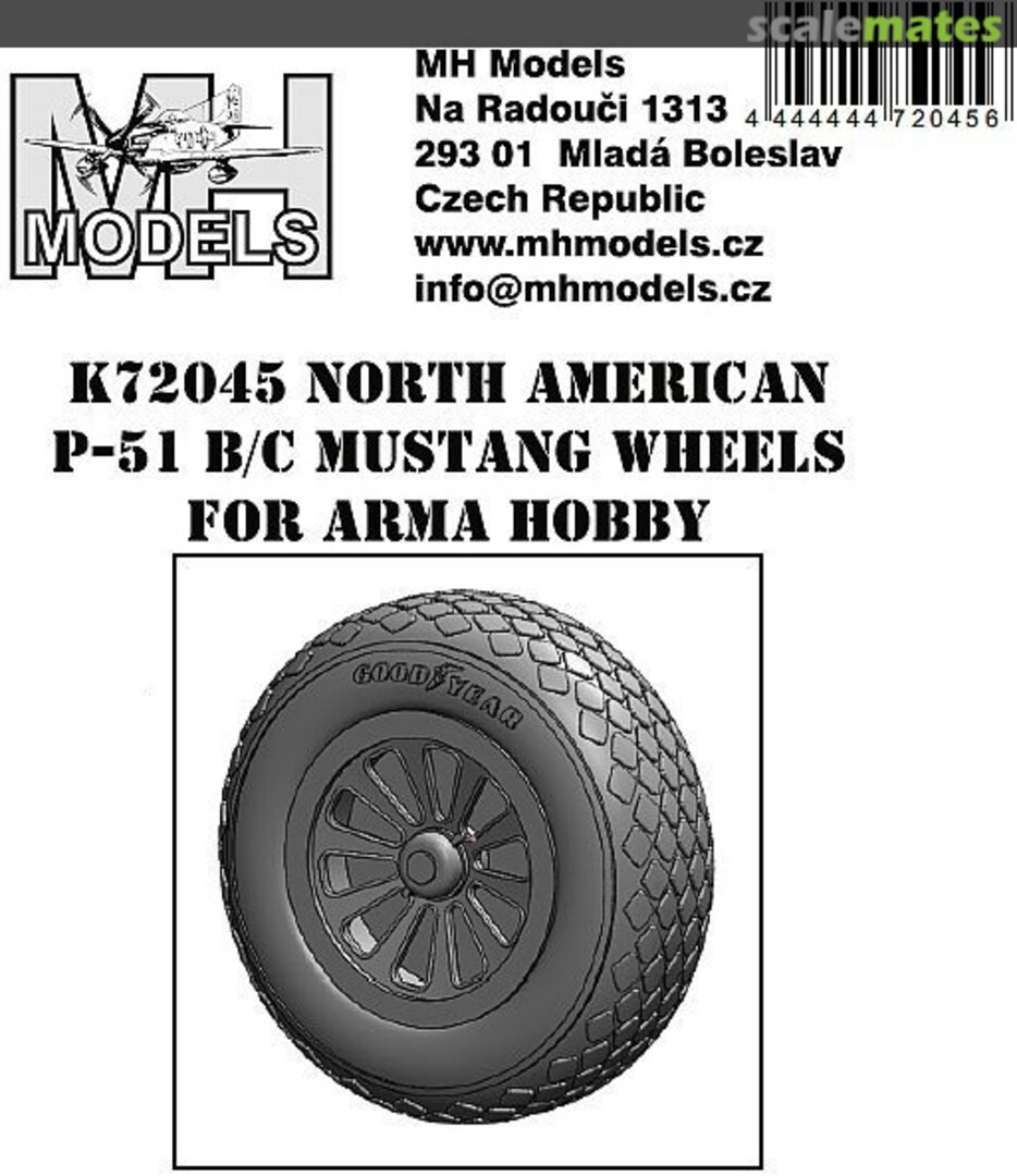 Boxart North American P-51B/C Mustang Wheels K72045 MH Models Boxart North American P-51B/C Mustang Wheels K72045 MH Models