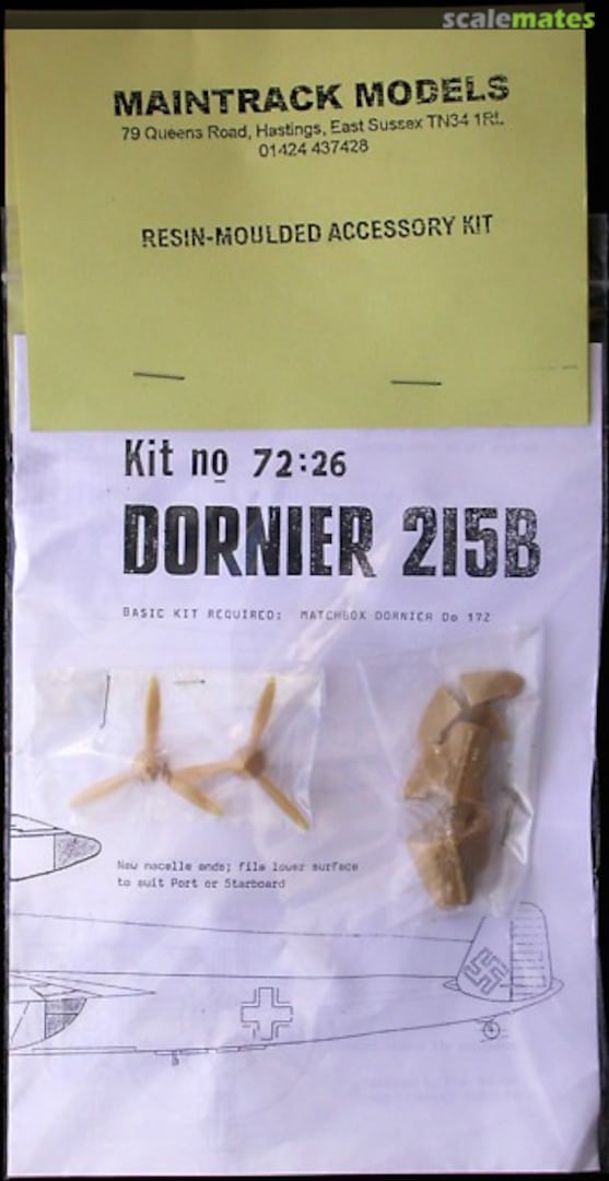 Boxart Dornier 215B Conversion 72:26 Maintrack Models Boxart Dornier 215B Conversion 72:26 Maintrack Models