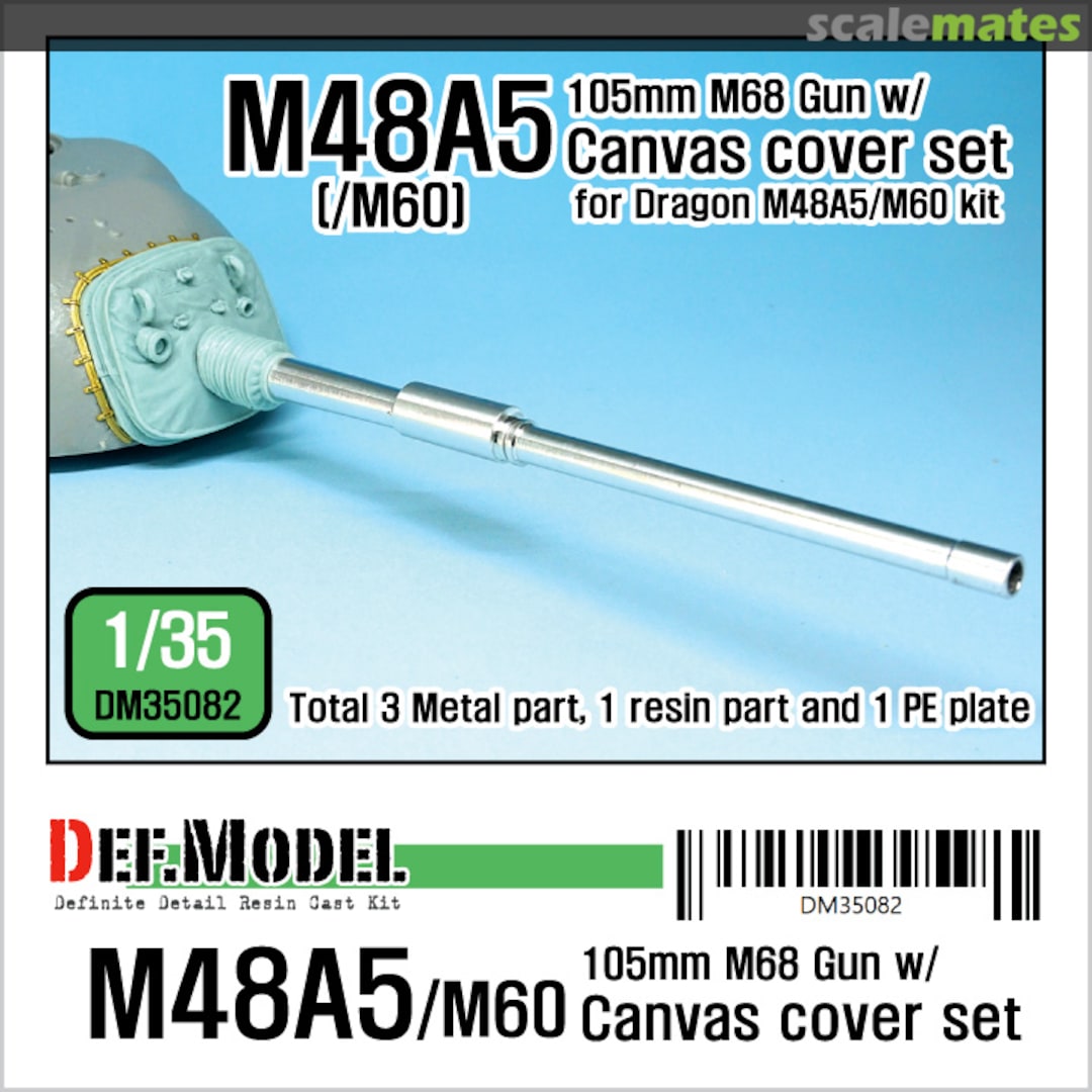 Boxart US M48A5/M60 M68 Main Gun w/Canvas Cover Set for Dragon DM35082 Def.Model