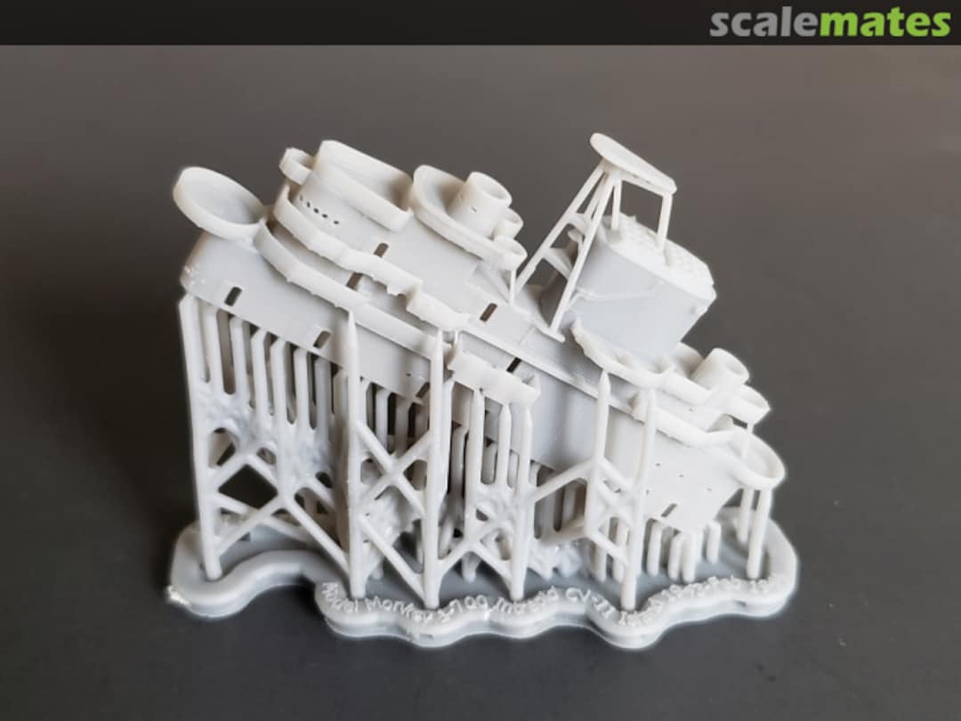 Boxart USS Intrepid CV-11 Island, 1943-February 1944 "short bridge" 700-CV11 1943 Model Monkey