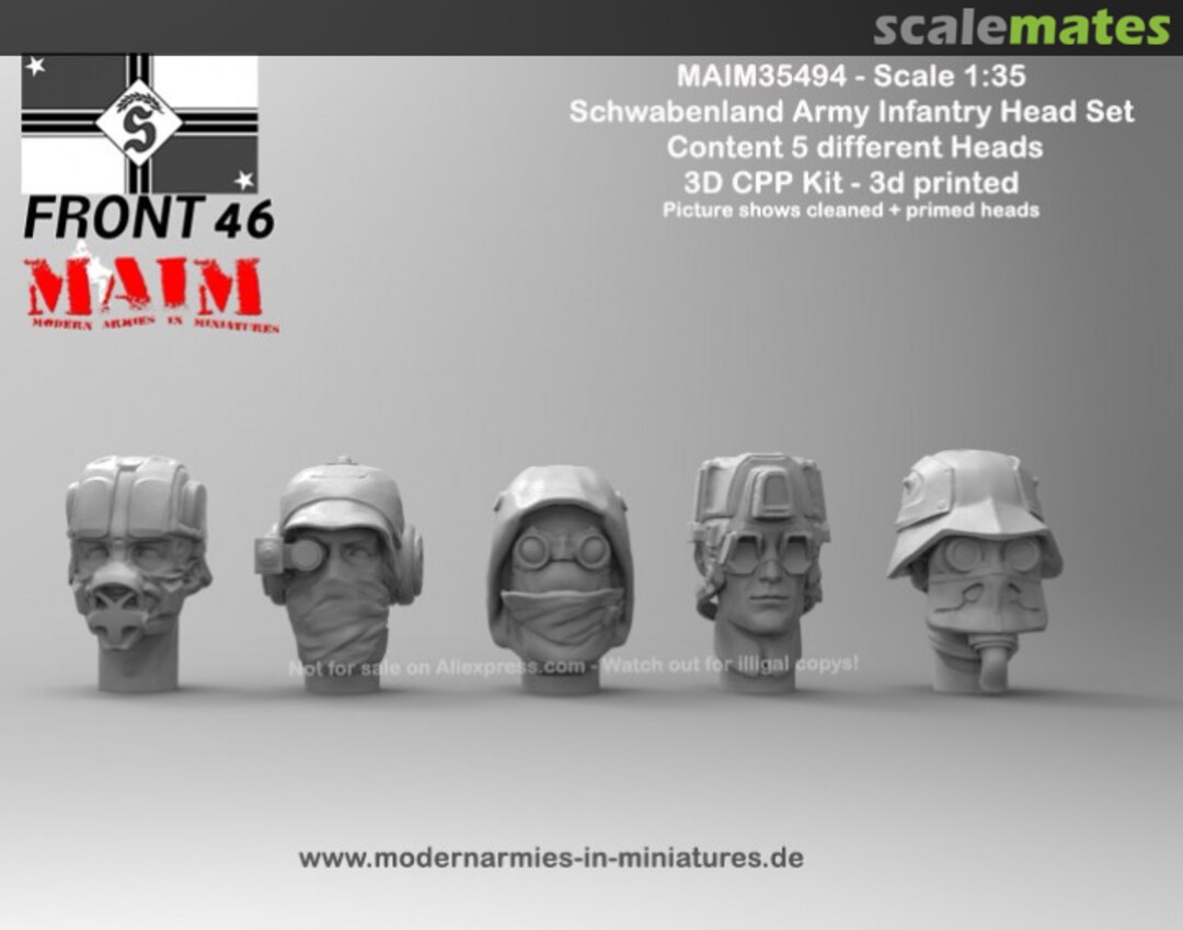 Boxart Schwabenland Army Infantry Head Set - Front46 (5pcs) MAIM35494 MAiM Boxart Schwabenland Army Infantry Head Set - Front46 (5pcs) MAIM35494 MAiM