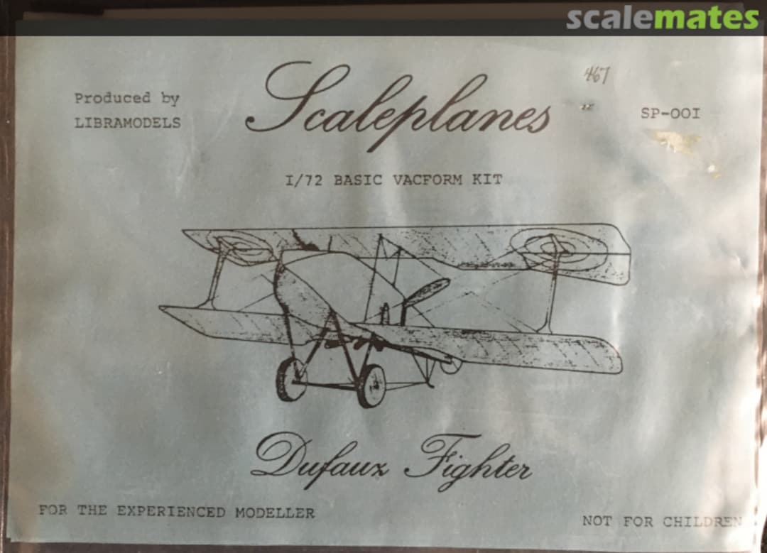 Boxart Dufaux Fighter SP-001 ScalePlanes Boxart Dufaux Fighter SP-001 ScalePlanes